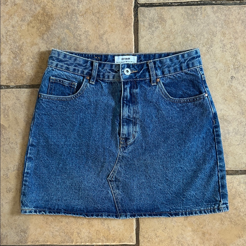 Cotton On Blue Denim Mini Skirt